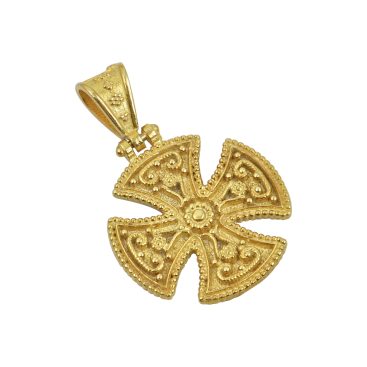 Χρυσος βυζαντινός σταυρος 14Κ 995e (παράδοση εντοσ 10ημ.)