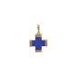 Χρυσός σταυρός με πετρα lapis lazuli K14 125e
