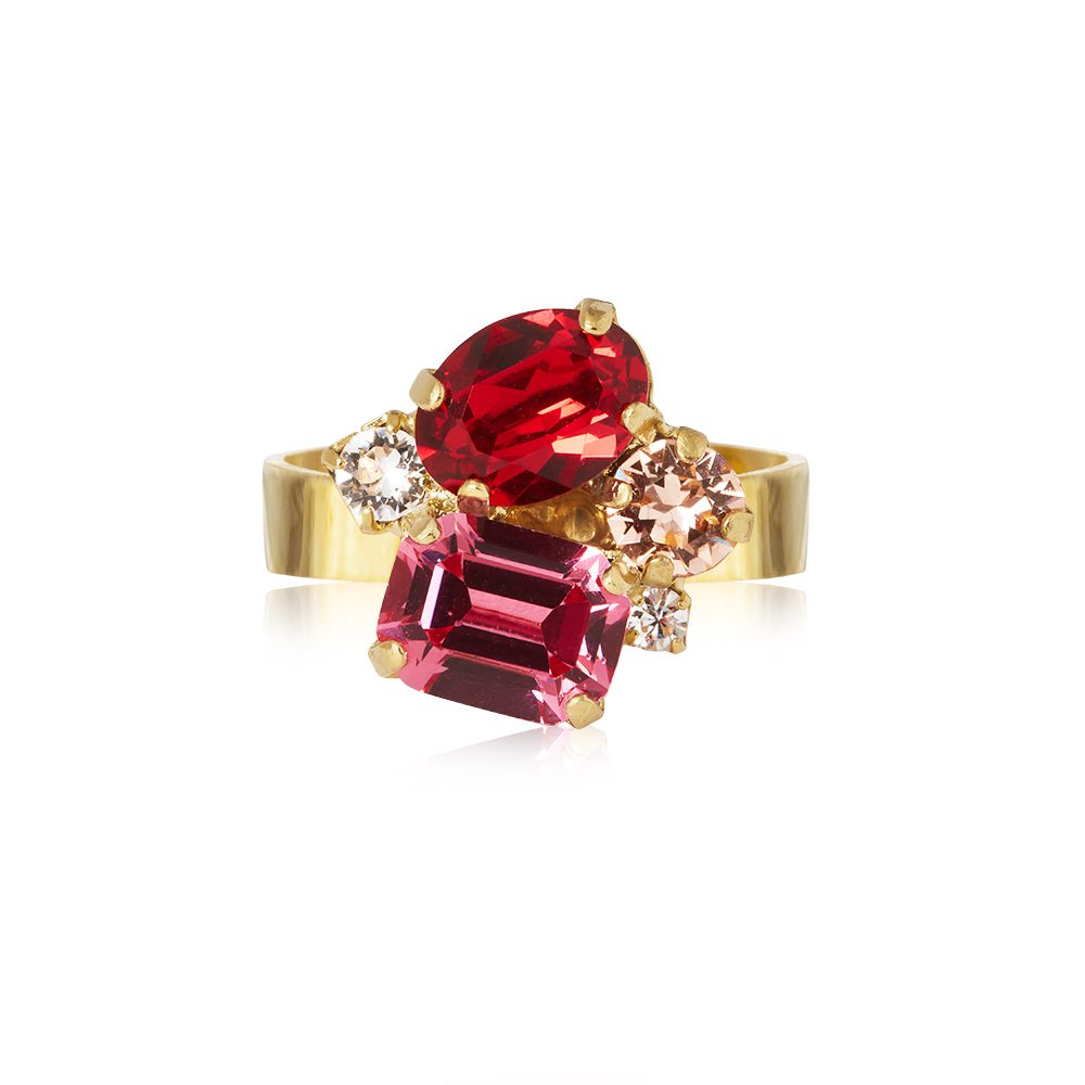 PETITE CAROLINA RING GOLD SCARLET 70.00